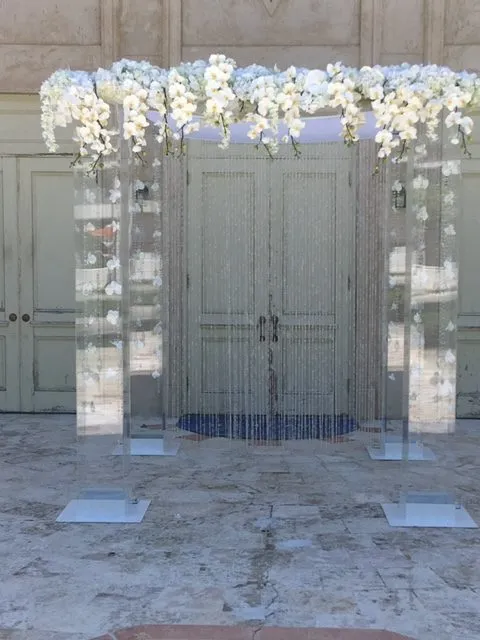 Acrylic chuppah gem curtain orchids