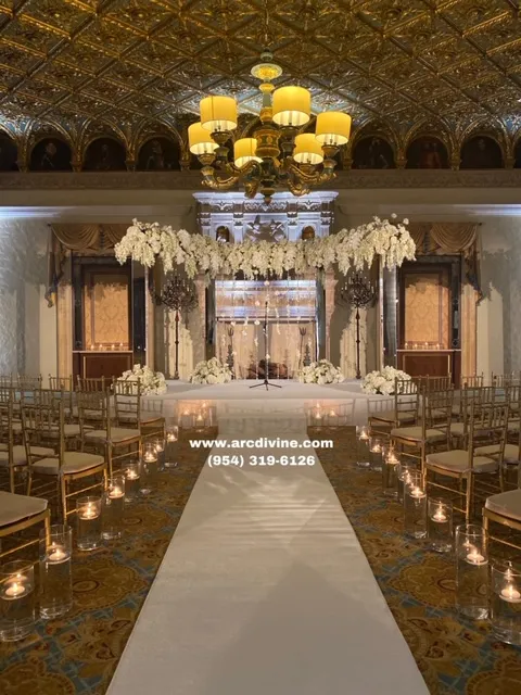 Acrylic wedding chuppah gems lights