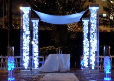 LED Light Glass Vase Florals Acrylic Wedding Canopy Chuppah Altar Mandap