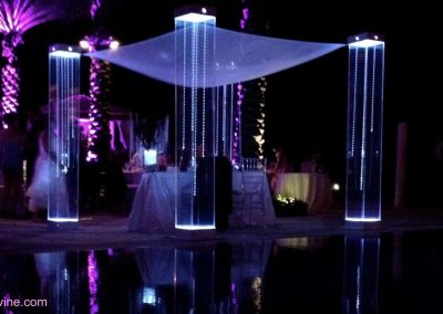 LED Lighting Acrylic Wedding Canopy Chuppah Altar Mandap Rental at Acqualina Sunny Isles South Florida