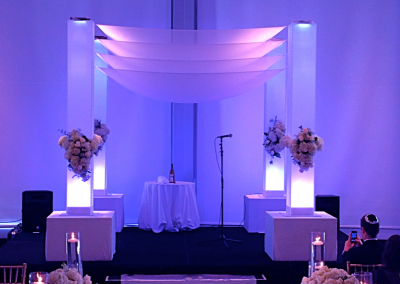 Chic :: Modern Acrylic Lucite Plexiglass Wedding Chuppah Canopy Rental by ArcDivine.com at Eden Roc Renaissance South Beach Miami Beach, FL