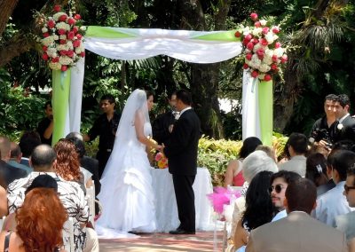 The Classic :: Traditional Wedding Chuppah Canopy Arch Rental by ArcDivine.com at Pinecrest Botanical Gardens, Coral Gables