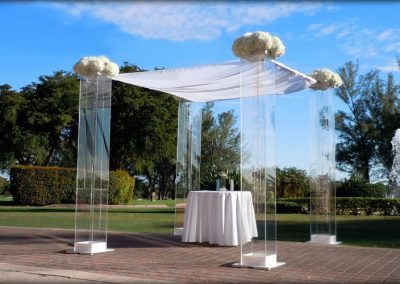 Acrylic Wedding Canopy Chuppah Arch with Gems at the Biltmore Hotel in Coral Gables Miami FL