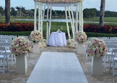 Acrylic Chuppah Rental The Club at Boca Pointe After Florals