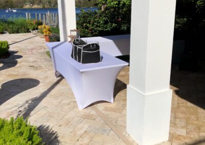 Banquet Tables With Spandex Linen 8 x 3 Foot Tables