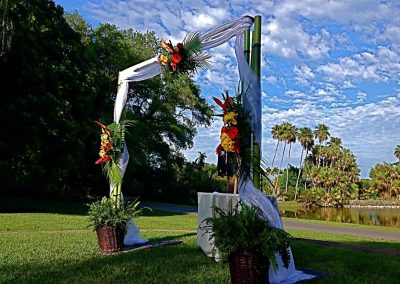 Bamboo Wedding Arch Fairchild Botanical Gardens Miami FL. Tampa Naples Miami Ft Lauderdale Del Ray West Palm Beach Boca Raton Sunny Isles