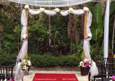 Bamboo and Sheer Wedding Arch Miami Ft. Lauderdale Del Ray West Palm Beach Boca Raton Sunny Isles South Beach Naples